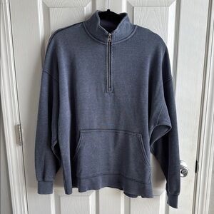 Aerie Blue Zip Up Sweater Casual Sporty Style